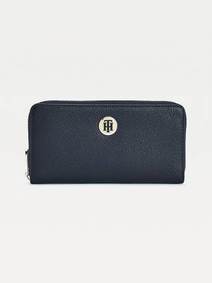 Tommy Hilfiger Large Monogram Zip-Around Ženske Denarnice Modra | TH493AJZ