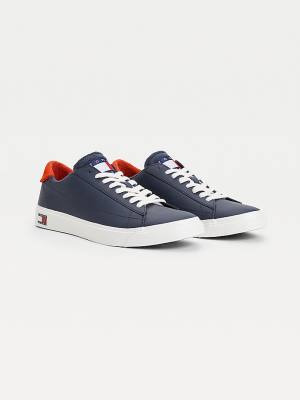 Tommy Hilfiger Low-Top Vulcanised Moški Superge Modra | TH164WSN