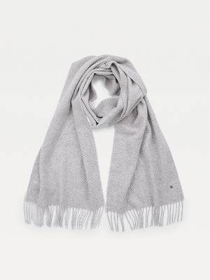 Tommy Hilfiger Lux Cashmere Wool Herringbone Ženske Šal Siva | TH561FXC