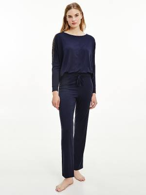 Tommy Hilfiger Modal Joggers Ženske Pižama Modra | TH789ZYC
