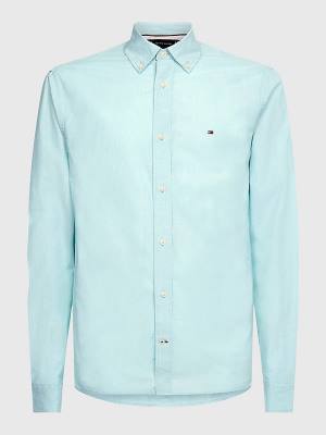 Tommy Hilfiger Organic Cotton Poplin Regular Fit Moški Srajce Modra | TH205UAN