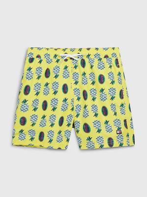 Tommy Hilfiger Pineapple Print Mid Length Shorts Fantje Kopalke Rumena | TH539DKN