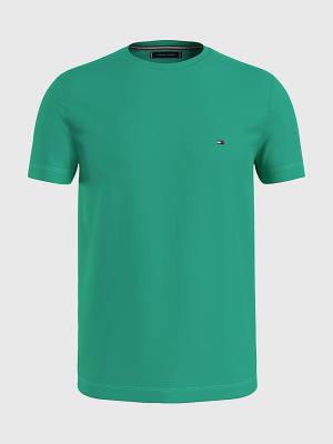 Tommy Hilfiger Plus Stretch Organic Cotton Slim Fit Moški Majice Zelena | TH321LVQ
