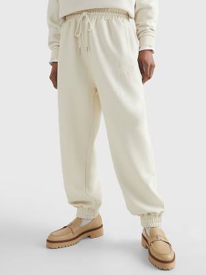 Tommy Hilfiger Prep Crest Embroidery Relaxed Fit Joggers Moški Hlače Bela | TH126CSH