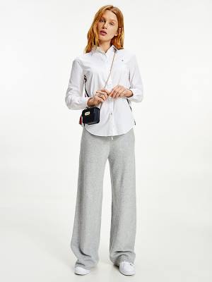 Tommy Hilfiger Signature Detailing Relaxed Fit Ženske Srajce Bela | TH048NQF
