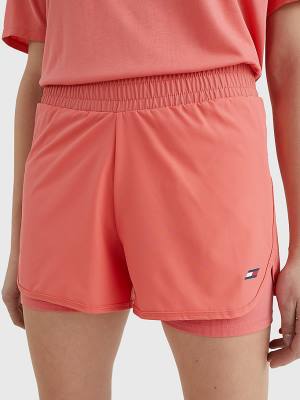 Tommy Hilfiger Sport 2-In-1 Ženske Kratke Hlače Rdeča | TH957ALY