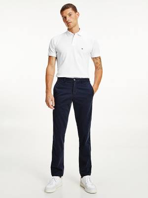 Tommy Hilfiger Stretch Cotton Chinos Moški Hlače Modra | TH652QNY