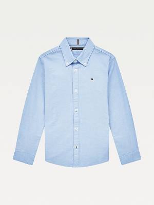 Tommy Hilfiger Stretch Oxford Cotton Shirt Dekleta Majice Modra | TH254QZI