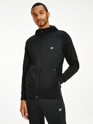Tommy Hilfiger TH Tech Essential Moški Pulover s kapuco Črna | TH082PRE