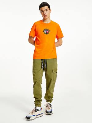 Tommy Hilfiger Timeless Signature Logo Moški Majice Oranžna | TH065IJY