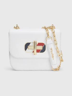 Tommy Hilfiger Turn Lock Mini Crossover Ženske Torbice Bela | TH826WSB