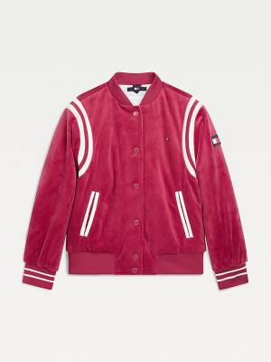 Tommy Hilfiger Velvet Varsity Bomber Dekleta Jakne Rdeča | TH135BFR