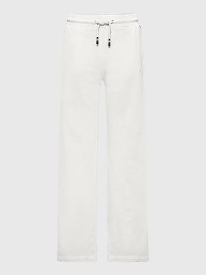 Tommy Hilfiger Wide Leg Signature Logo Sweatpants Dekleta Hlače Bela | TH326CRL